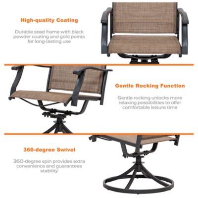 Image showing  Outdoor 5-Piece Dining Set, Textilene, Powder-coated Iron Frame