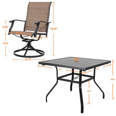 Image showing 6 th Nuu Garden Outdoor 5-Piece Dining Set, Textilene, Powder-coated Iron Frame