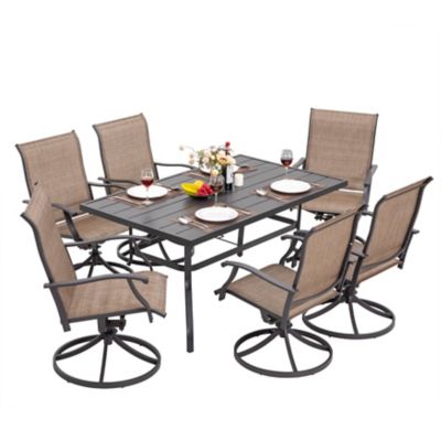 Image showing  7 pc. Iron Swivel Chair Set