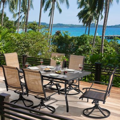 Image showing  7 pc. Iron Swivel Chair Set