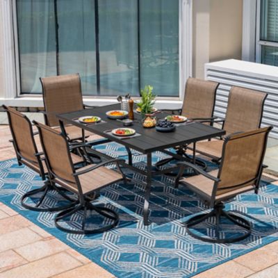 Image showing  7 pc. Iron Swivel Chair Set