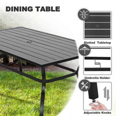 Image showing 9 th Nuu Garden 7 pc. Iron Swivel Chair Set