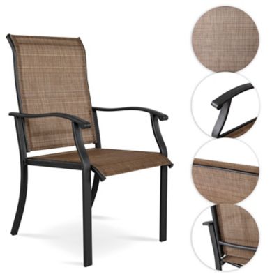 Image showing  7 pc. Textilene Swivel and Outdoor Dining Chair Set
