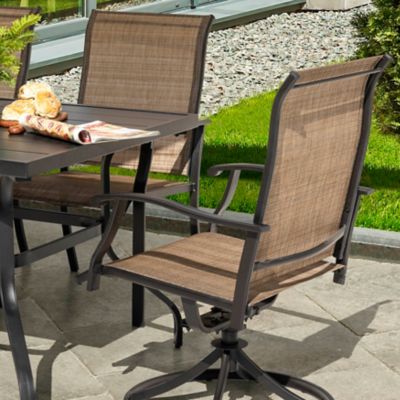 Image showing 7 th Nuu Garden 7 pc. Textilene Swivel and Outdoor Dining Chair Set