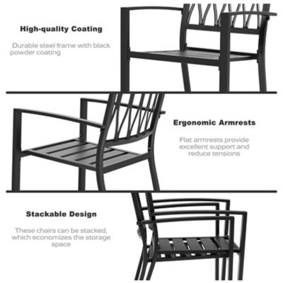 Image showing 5 th Nuu Garden Outdoor 2 pc. Patio Dining Chair Set, Powder-Coated Iron Finish
