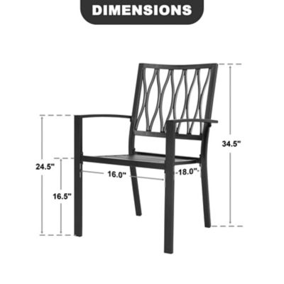 Image showing 6 th Nuu Garden Outdoor 2 pc. Patio Dining Chair Set, Powder-Coated Iron Finish