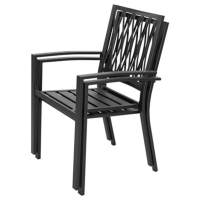 Image showing 9 th Nuu Garden Outdoor 2 pc. Patio Dining Chair Set, Powder-Coated Iron Finish