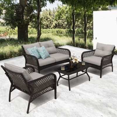 Nuu Garden 4 pc. Wicker Outdoor Sofa Set