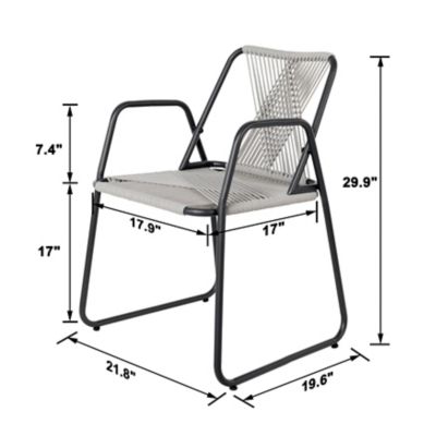 Image showing  Outdoor Iron Rope Single Chair, All-Weather Woven Rope