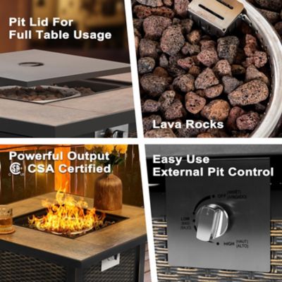 Image showing 6 th Nuu Garden 30 in. Patio Propane Gas Fire Pit Table 50,000 BTU