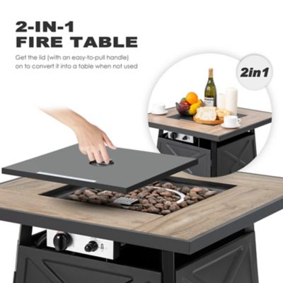 Image showing 6 th Nuu Garden 28 in. Outdoor Gas Fire Pit, Black