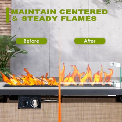 Image showing  44 in. Outdoor 50,000 BTU Rattan Propane Gas Fire Pit Table