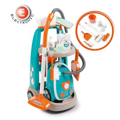 Smoby Toys Kids Cleaning Trolley Pretend Play Toy, For Ages 3+