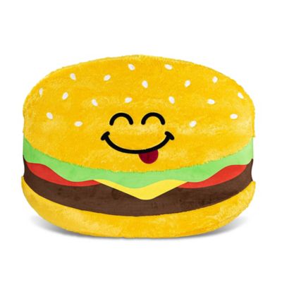 Good Banana Kids' Cheeseburger Floor Floatie Pillow, Round Floor Pillow Seating, Soft Cushion, Inflatable Seat