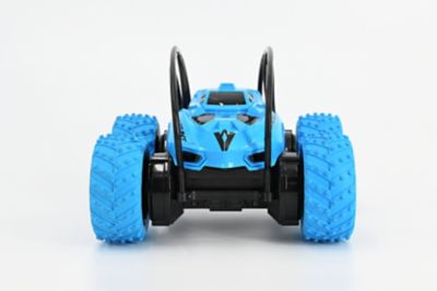 Image showing  4-Wheel Stunt Radio-Control Toy Vehicle with 360 Spin, Blue, High Speed, Stunts and High Voltage Performance
