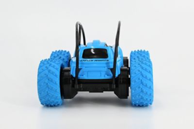 Image showing  4-Wheel Stunt Radio-Control Toy Vehicle with 360 Spin, Blue, High Speed, Stunts and High Voltage Performance
