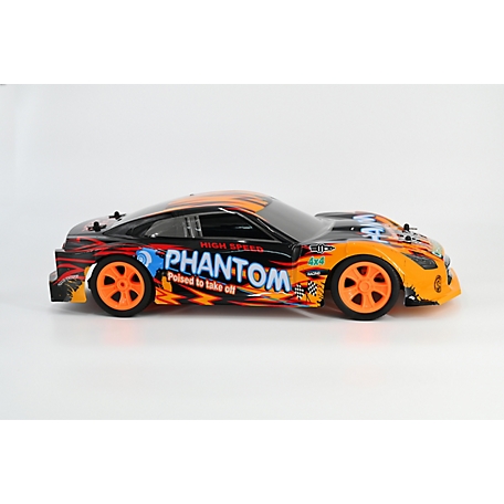 Rev-Volt Phantom 27 MHz Radio-Control Toy Racing Car, Orange, High Speed, Stunts and High Voltage Performance