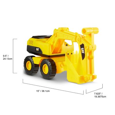 Image showing  CAT Tough 15 in. Rigs Construction Toy Excavator, Yellow