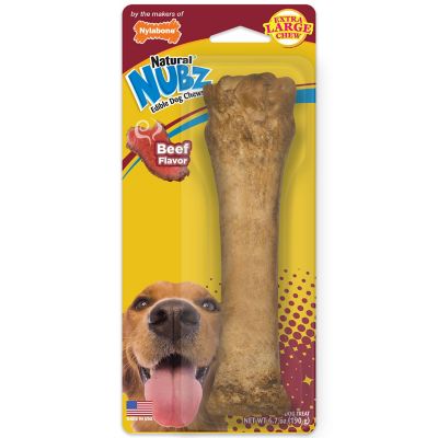 NUBZ All Natural Long Lasting Edible Beef Flavor Dog Chew Treat