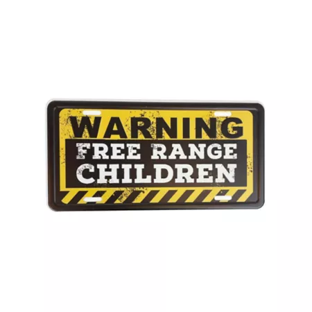 HaynesBesco Group Warning Free Range Children's License Plate Vehicle Emblems & Decals