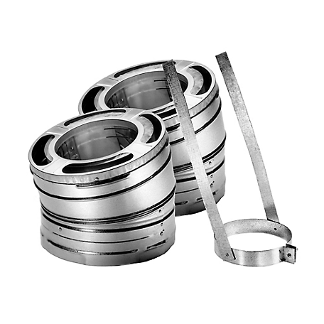 DuraPlus 6 in. Diameter 2 Stainless Steel Chimney Elbows and Strap, 15 pc., 6DP-E15KSS