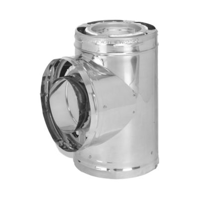 DuraVent DuraPlus 8 in. Diameter Stainless Steel Tee with Cap