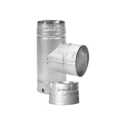 DuraVent PelletVent 4 in. Diameter Single Tee with Clean-Out Tee Chimney Cap, Black