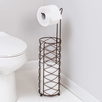 Honey-Can-Do Freestanding Toilet Paper Holder, Oil-Rubbed Bronze