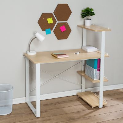 Honey-Can-Do Home Office Computer Desk with Shelves, White