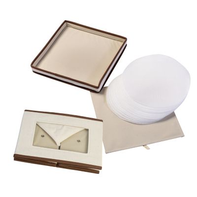 Image showing  Dishware or Closet Window Storage Boxes, Natural, 2-Pack