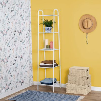 Honey-Can-Do 5-Tier Steel Shelf, Matte White