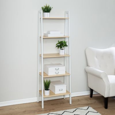 Honey-Can-Do Wood and Metal A-Frame Ladder Shelf, 5 Tiers