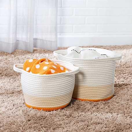 Honey-Can-Do Nesting Cotton Rope Storage Basket Set, Yellow Ombre