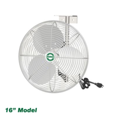 J&D Manufacturing 16 in. Ez-Breeze HAF Basket Fan with Bracket and 10 ft. Cord, White, 115V, 1/10 HP, 1 PH/1 Speed