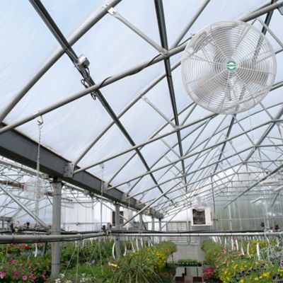 Image showing  16 in. Single-Speed Indoor EZ-Breeze HAF Basket Fan with Bracket and 10 ft. Cord, 1,500 CFM, White