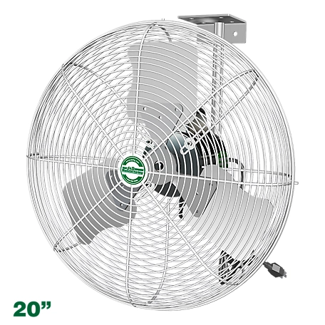 J&D Manufacturing 20 in. Ez-Breeze HAF Basket Fan with Bracket and Cord, White, 115V, 1/10 HP, 1 PH/1 Speed