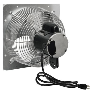J&D Manufacturing 10 in. Shutter Fan with 9 ft. Cord, 115V, 1/8 HP, 1 Phase, 3 Speeds, Aluminum Shutters