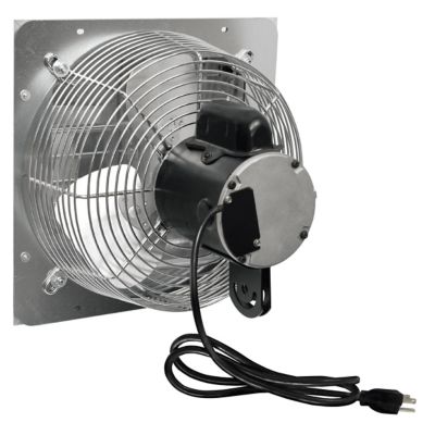 J&D Manufacturing 10 in. 3-Speed Shutter Fan with 9 ft. Cord, 464 CFM, 115V, 1/8 HP, 1 Phase, Aluminum Shutters