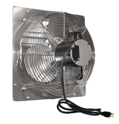 J&D Manufacturing 12 in. Aluminum Shutter Fan with 10 ft. Cord, 115V, 1/10 HP, 1 Phase, 1 Speed