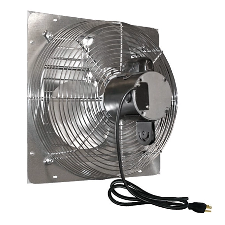 J&D Manufacturing 12 in. Shutter Fan with 10 ft. Cord, 115V, 1/10 HP, 1 Phase, 1 Speed, Aluminum Shutters, RP