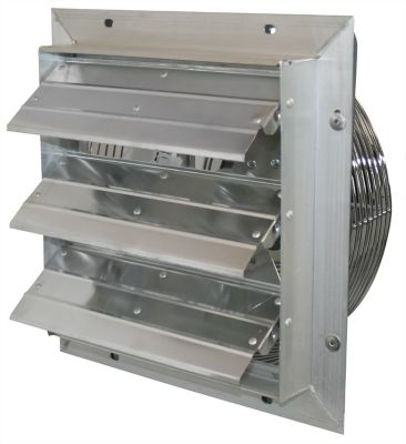 J&D Manufacturing 16 in. Aluminum Shutter Fan, 115/230V, 1/10 HP, 1 Phase, 1 Speed