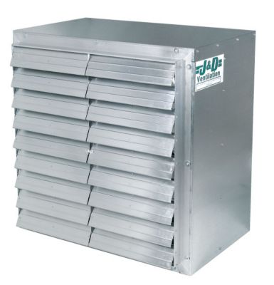 J&D Manufacturing 36 in. Wall Master Exhaust Fan, 7,716 CFM, 115/230V, 1/2 HP, 1 Phase, 3-Gvl Blade, VF36DM