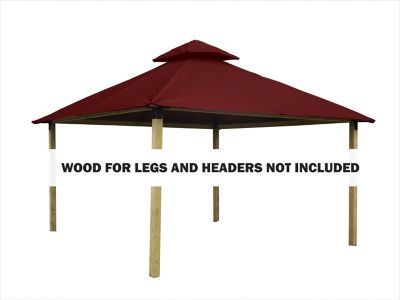 ACACIA 12 ft. Outdura Gazebo, Burgundy