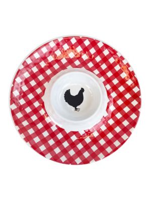 HaynesBesco Group Gingham Chicken Chip and Dip Platter