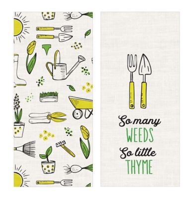 Red Shed So Many Weeds Tea Towel Set, 2 pc.