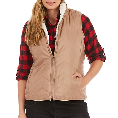 Smith's American Women's Butter Sherpa-Lined Quilted Vest