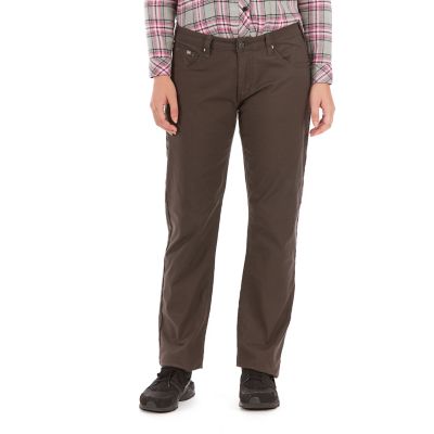 Smith's American Women's Relaxed Fit Mid-Rise Flannel-Lined Stretch Canvas 5-Pocket Pants