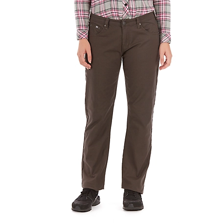 Smith's American Women's Relaxed Fit Mid-Rise Flannel-Lined Stretch Canvas 5-Pocket Pants