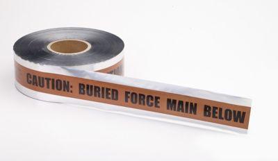 Mutual Industries 2 in. x 1,000 ft. Detect Force Main Brown Tape