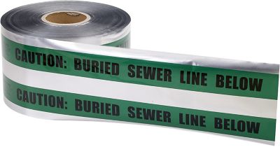 Image showing  6 in. x 1,000 ft. Non-Detectable Green Sewer Line Tape